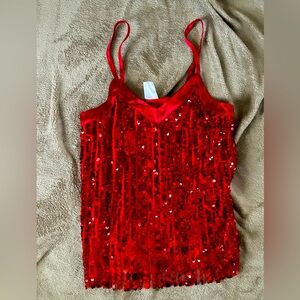 Christmas red spaghetti strap